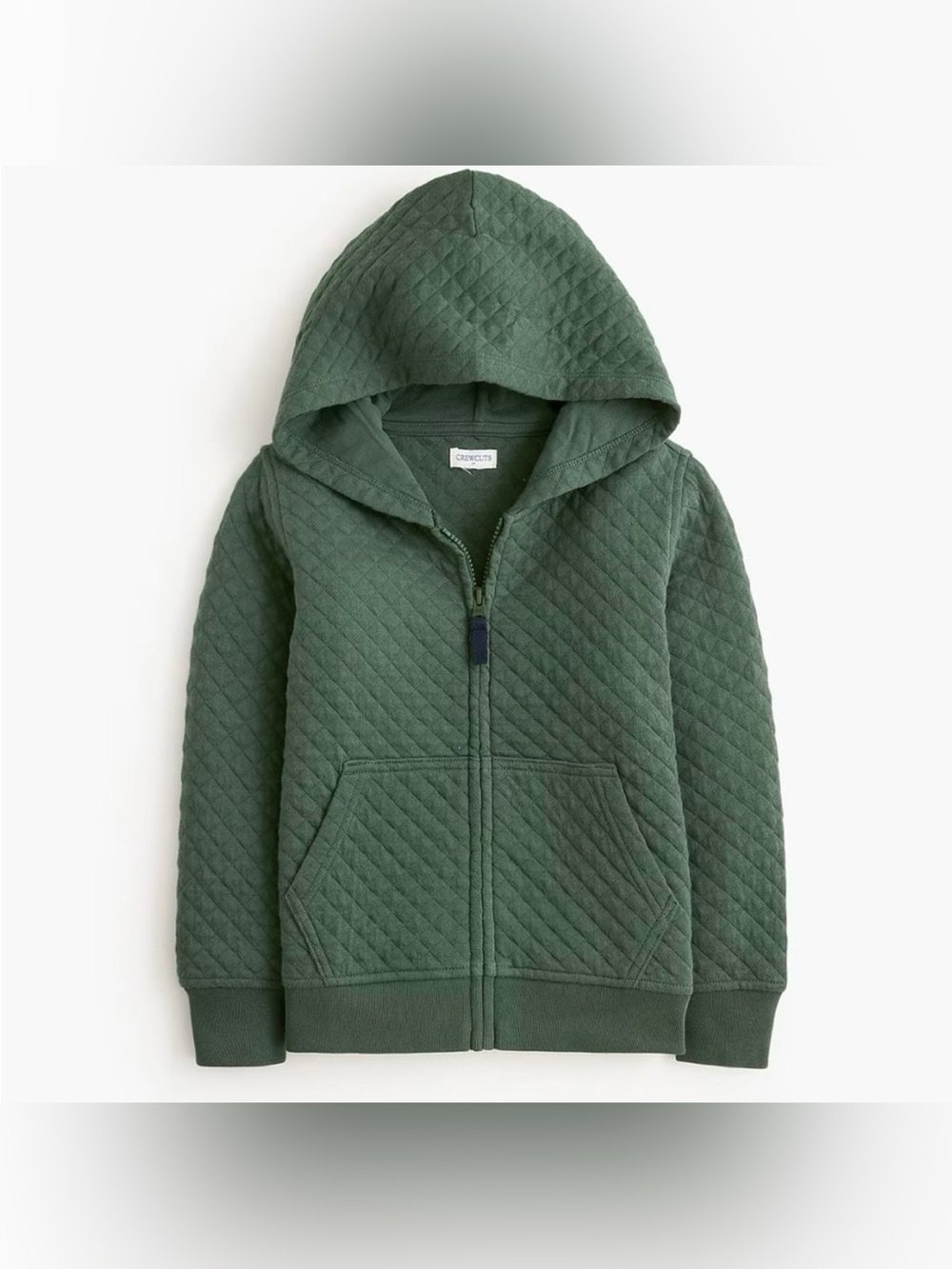 Crewcuts Quilted Green Kids Hoodie Zip-Up Size 8/9 ***NWT